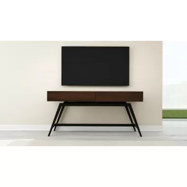 Furnitech Signature 63" Mid-Century Modern Console Table in Cognac- Front