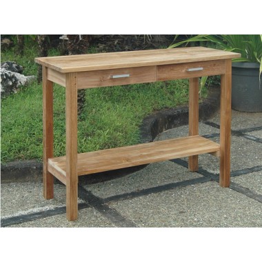 Rectangular Serving Table with 2 Drawers and 1 Shelf-1