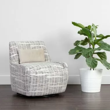 Sunpan Taira Swivel Lounge Chair - Shade Driftwood / Navarro Stone - Lifestyle