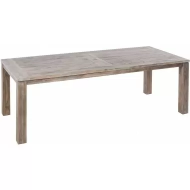 Alfresco Home Malvern 71" Rectangular Wood Dining Table w/ Umbrella Hole - Front Side Angle