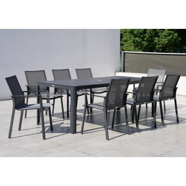Bellini Home and Garden Waldorf 9pc Dining Set with Tribeca with Ceramic Glass Table Top 001
