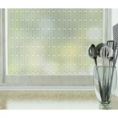 Odhams Press Roman Frosted Non-Adhesive Decorative Window Film - Privacy Cling Film