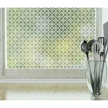 Odhams Press Fleur Frosted Non-Adhesive Decorative Window Film - Privacy Cling Film