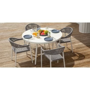 Source Furniture Aria 48" Round Aluminum Frame Dining Table