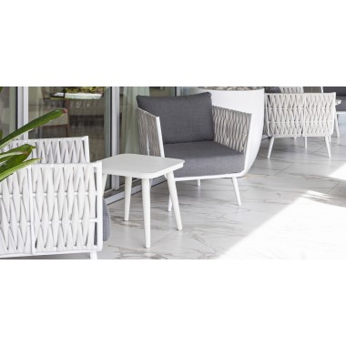 Source Furniture Aria 20" Square Aluminum Frame End Table