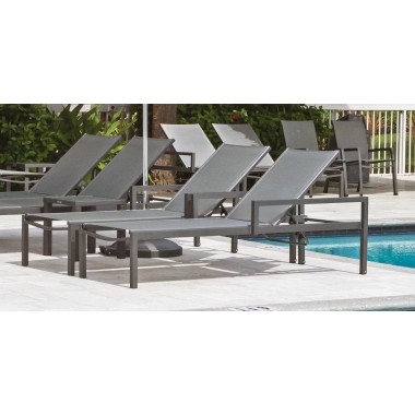Source Furniture Fusion Aluminum Sling Chaise Lounge with Arms