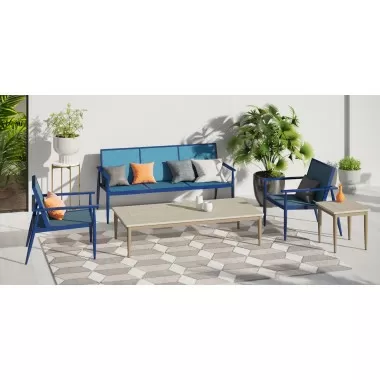 Source Furniture Danish Aluminum 20'' Wide Square Small Coffee Table