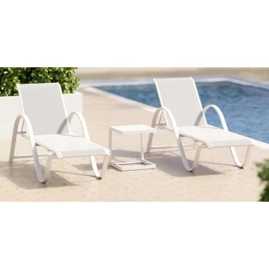 Source Furniture Fusion Aluminum 16'' Wide Square Side Table