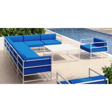 Source Furniture Delano Aluminum Modular Left/Right Arm Loveseat 