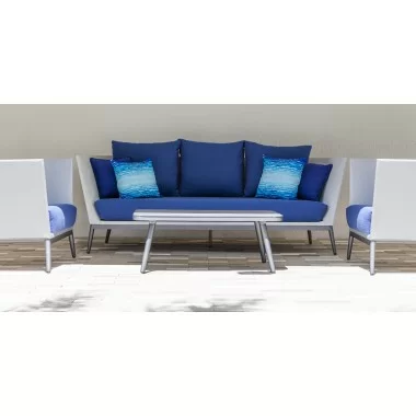 Source Outdoor Furniture Cosmo Aluminum 41''W x 24''D Rectangular Coffee Table