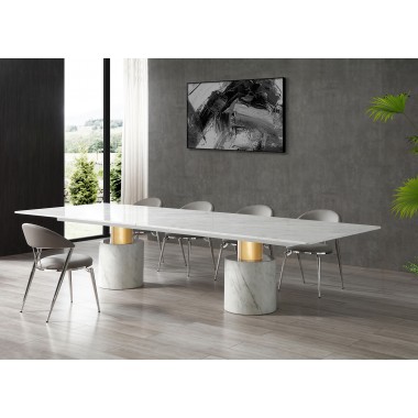 Geneva 120" Dining Table in White
