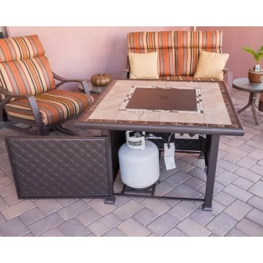 AZ Patio Heaters Square File Top Fire Pit - Lifestyle
