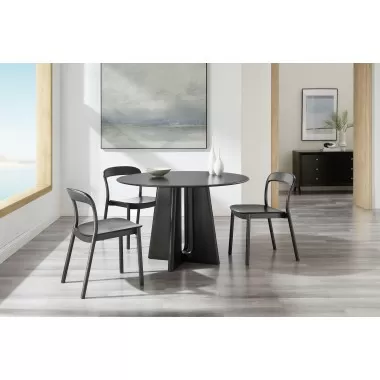 Greenington Luna 48” Round Table In Caviar - Lifestyle 6