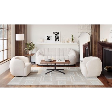 Govan Swivel Chair in Ivory- Lifestyle 1
