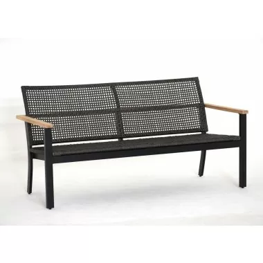 Royal Teak Naples Sofa Charcoal Aluminum and Rope D