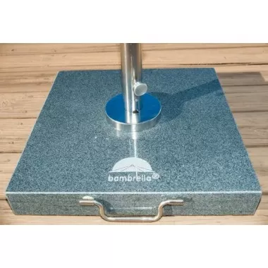 Bambrella 110 lbs Grey Granite & Stainless Steel Umbrella Base-1