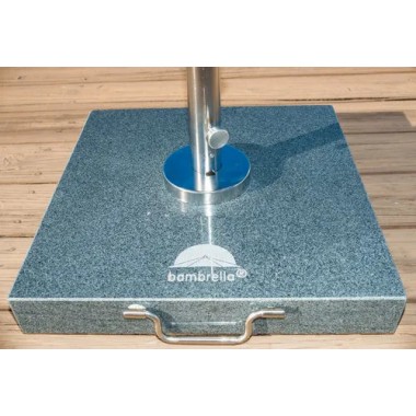Bambrella 155 lbs Grey Granite & Stainless Steel Umbrella Base
