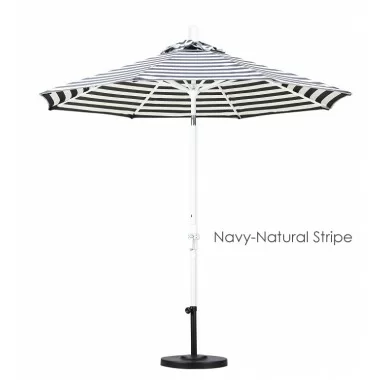 California Umbrella 9' Aluminum Market Umbrella Collar Tilt - Matted White - Olefin