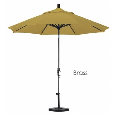 California Umbrella 9' Aluminum Market Umbrella Collar Tilt - Matted Black - Sunbrella