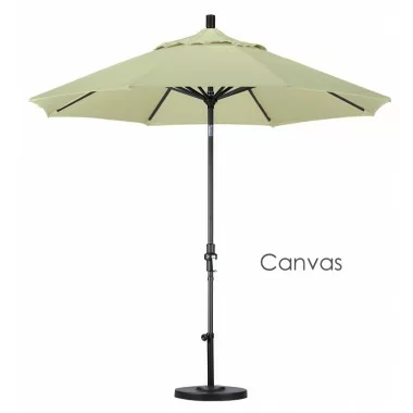 California Umbrella 9' Aluminum Market Umbrella Collar Tilt - Matted Black - Pacifica