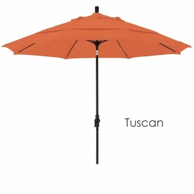 California Umbrella 11' Fiberglass Market Umbrella Collar Tilt DV Matted White - Sunbrella