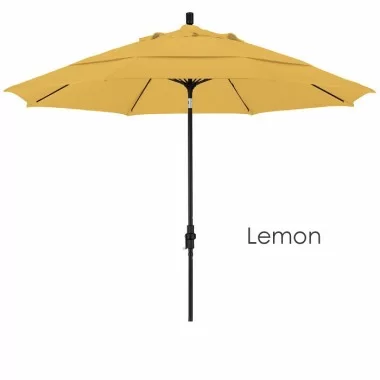 California Umbrella 11' Fiberglass Market Umbrella Collar Tilt DV Matted White - Olefin