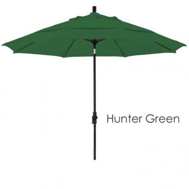California Umbrella 11' Fiberglass Market Umbrella Collar Tilt DV Matted White - Pacifica