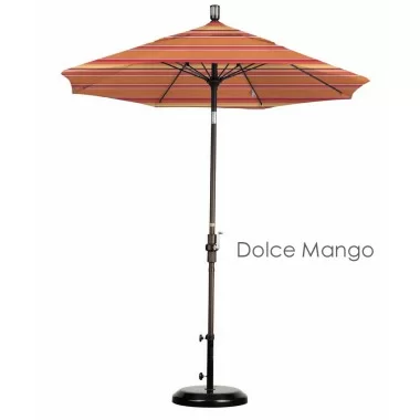 California Umbrella 7.5' Fiberglass Market Umbrella Collar Tilt - Bronze - Sunbrella
