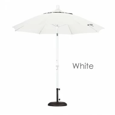 California Umbrella 9' Fiberglass Market Umbrella Collar Tilt M White - Olefin