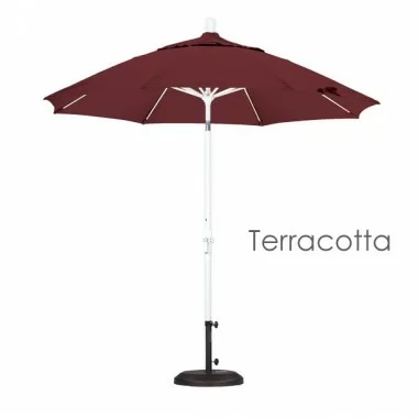 California Umbrella 9' Fiberglass Market Umbrella Collar Tilt M White - Olefin