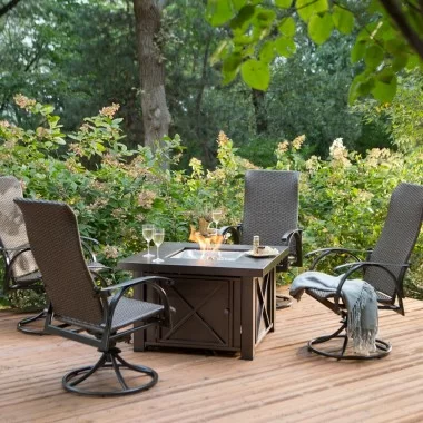 AZ Patio Heaters Outdoor Fire Pit in Hammered Bronze - Lifestyle