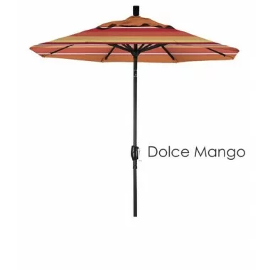 California Umbrella 7.5' Aluminum Market Umbrella Push Tilt M Black - Sunbrella