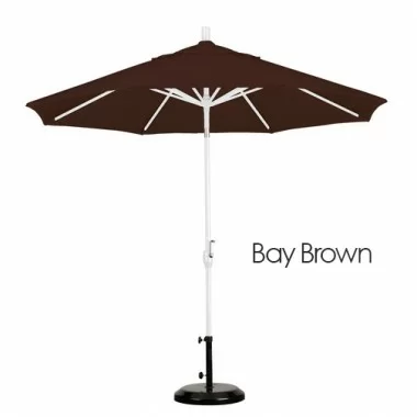 California Umbrella 9' Aluminum Market Umbrella Push Tilt - M White - Sunbrella