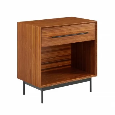 Greenington Taylor 28" 1 Drawer Nightstand In Amber - Front Side Angle