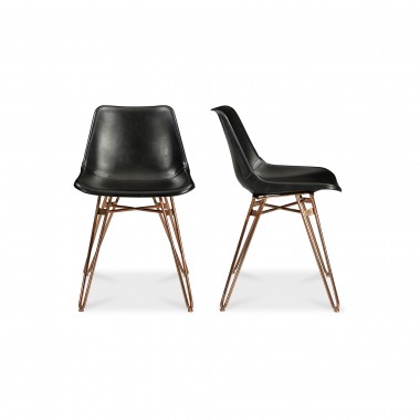 Moe's Home Collection Omni Dining Chair in Black - Set of Two - Set in Angle