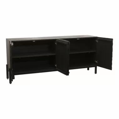 Moe's Home Collection Misaki Sideboard, Black - Front Side Opened Angle