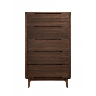 Greenington Currant Five Drawer High Chest Oiled Walnut - Front Angle
