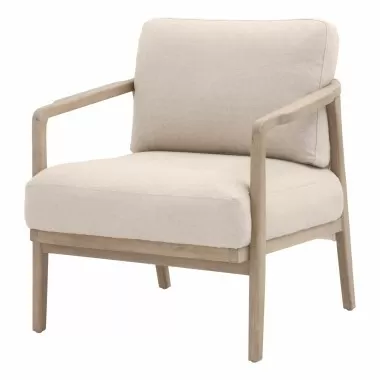 Essentials For Living Harbor Club Chair in Flax Linen - Front Side Angle