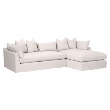 Haven 110 RF Slipcover Sectional - Bisque French Linen - Front Side Angle