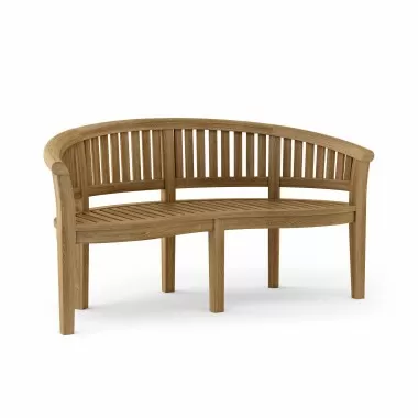 Anderson Teak Curve 3-Seater Bench Extra Thick Wood-1
