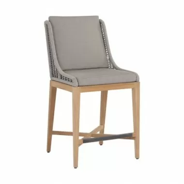 Sunpan Sorrento Counterstool Palazzo Taupe - Front Side Angle
