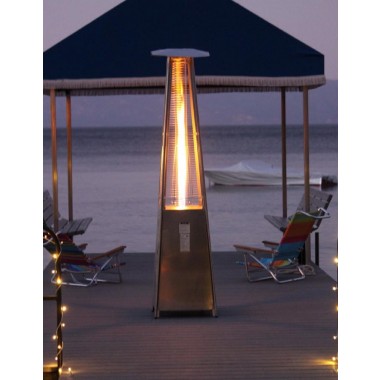 AZ Patio Heaters Glass Tube Patio Heater in Stainless Steel - Lifestyle