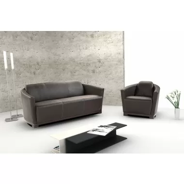 J&M Furniture Hotel Sofa in Black Italian Leather