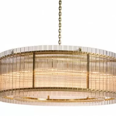 Sunpan Kore Chandelier Small / Large - Brass - Clear - Lifestyle