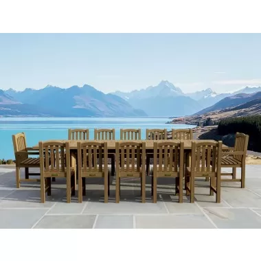 Anderson Teak 13-pc Chelsea Rectangular Double Extension Dining Table Set