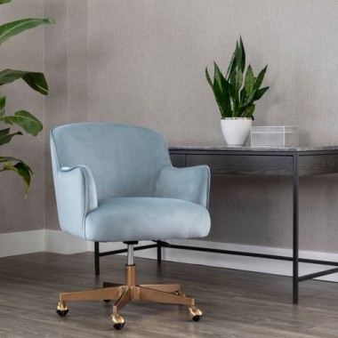 Sunpan Karina Office Chair Cornflower Blue Sky - Lifestyle