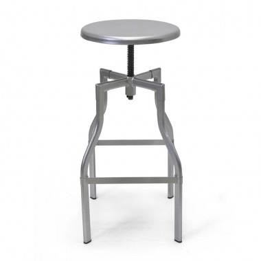 Aeon Hugo Adjustable Stool Silver Frame & Seat