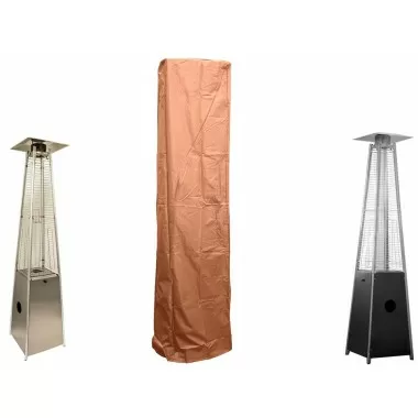 AZ Patio Heaters Square Glass Tube Patio Heater Cover in Paprika - Front Angle