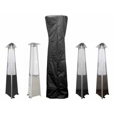 AZ Patio Heaters Triangle Glass Tube Patio Heater Cover in Black - Lifestyle
