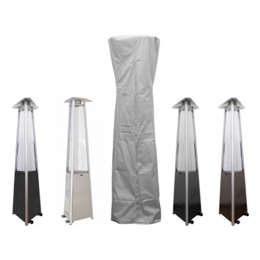 AZ Patio Heaters Triangle Glass Tube Patio Heater Cover in Silver - Lifestyle